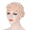 Banie / Caps de crâne Velvet Gold Hijabs Intérieur Hijabs Turban musulman pour les femmes Téléphante enveloppant et ethnique Turbante prêt à porter