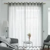 MakeHom Simple White Sheer Tulle Gardiner För Sovrum Vardagsrum Kök Korsmönster Voile Tulle Gardin Fönster Blinds Drape 210712