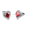 أقراط Zircon Heart Stud المكعبة أحب أزرار الأذن الكريستالية اللون الأرجواني الأحمر للأزياء للنساء ويل المجوهرات والأزياء الرملية