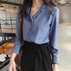 Bloups Women Women Vneck Office Ladies Tops Blusa branca Fall Slave Mulheres Camisas Plus Tamanho Blusa Chiffon Mulheres Tops B230 210401