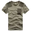 Idopy Summer Mäns US Army Patchwork Pocket T-shirts Snabb torrkamp Militärstil Tshirts Tees för cool 210716