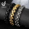 Fongten Punk Dragon Snake Link Chain Mens Bracelet 316L Stainless Steel Black Gold Silver Color Viking Fashion Bracelets Jewelry 220113