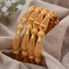 Bangle 4pcs/Lot African Dubai Gold Color Bangles For Women Girls Nigeriaanse Italiaanse bruidsjuwelensets Bruiloftaccessoires armbanden