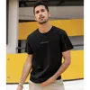 Kuegou 100% bomullskläder för män med kort ärm för modebrev Tshirt Summer Högkvalitativ topp Plus-storlek ZT-90070 210524