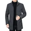 Vinter jacka män tjockna varma män parkas hooded long coat fleece mens jackor outwear vindtäta vadderad parka man 211129