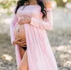 POのためのマタニティドレスシフォン妊娠ドレスポイングログプロップスマキシガウン妊娠中の女性服2021