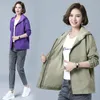 Vestes pour femmes 2021 automne basique manteaux casual à capuche coupe-vent Famale fermeture éclair léger Bomber Outwear grande taille