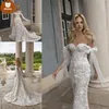 Sexy Off The Shoulder Trouwjurken 2022 Sweetheart Backless Afneembare Trein Beach Country Bruid Roosters Mermaid Bruidsjurk Vestidos de Novia WJY591