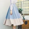 Fashion Young Style Patry All-match Color Matching Simple Temperament High Waist Skirt Women 16F1215 210510