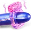 Ring Vibration Sex Leksaker Silikon Elastisk Kuk Fördröjning Ring Jelly Vibrator för Män Justerbar Vuxen Verktyg Clitrois Stimulator