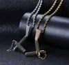 Collares colgantes Rock Hip Hop Moda Personalidad Creativa Nunchaku Metal Zircon Jewelry209O