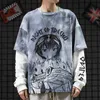 LACIBLE Streetwear Anime Printed Harajuku Hoodie Sweatshirt Fake Two Tie Dye Hip Hop Hoodie Men Winter Pullover Men Cotton 210720