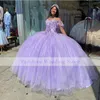 Robe De bal bouffante lavande, robes De Quinceanera avec des Appliques en dentelle, douce 16, robe XV De 15 ans, 2021