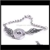 Charm Drop Delivery 2021 Angel Wings Bangles Antique Sier Diy Ginger Snaps Button Jewelry Accessories Style Bracelets For Women H1Pcf