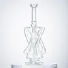 9.8 Inch Hookahs Klein 7 Tubes Recycler Glass Bongs Showerhead Perc Percolator Oil Dab Rigs 14mm Joint Clear Water Pipes With Bowl