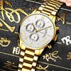 Наручные часы 2021 Мужская мода Uhren Luxus Gold Edelstahl Quarz Armbanduhr Manner Business Casual Kalender Uhr Relogio Masculino2181