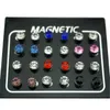Stud REGELIN 12 Pair/lot 4/5/6/7mm Round Crystal Rhinestone Magnet Earring Puck Women Mens Magnetic Fake Ear Plug Jewelry