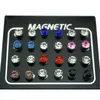 Stud Regelin 12 Par Lot 4 5 6 7mm Round Crystal Rhinestone Magnet Earring Puck Women Magnetic Fake Ear Plug Jewelry317W