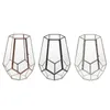 Candle Holders Unique Glass Hexagonal Geometric Terrarium For Succulent & Air Plant - Tall (5.71 X 5.32 7.87 Inches)