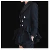 Trajes de mujer Blazers 2021 Lapa de doble pecho en cascles blazer mujeres manga larga vintage abrigo sólido femenino
