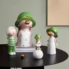 ARTLOVIN Nordic Style Character Figurines Kids Model Blowing Bubble Gum Statue For Living Room Decoration Modern Home Decoration 210727