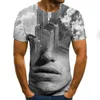 T-shirt da uomo 3D de Design Mangae Stampa Curta e Gola Redonda Para Homens, Camiseta Masculina com Natural Arredondada, 2022