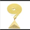 Halsketten Anhänger Drop Lieferung 2021 Ägyptische Pyramide Anhänger Charme vergoldet Edelstahl Halskette Kette Frauen Männer Mode Ägypten Jude