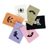 Gift Wrap 5Pcs Halloween Candy Bag Linen Cotton Packaging Party Goodie Pouches Drawable Drawstring Bags Present Sweets Bat