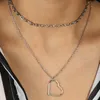 Vintage Punk Chunky Chain Necklaces Double Layer Big Statement Hearts & Pendants For Women Party DIY Making Jewelry Chokers