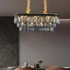 ペンダントランプモダンブラッククリスタルシャンデリアリビングルームのための豪華な家の装飾キッチンベッドルームハンギーチェーン照明器具