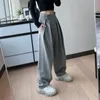High Waist Woolen Loose Wide Hip Hop Pants Cool Girl Pleated Ruched Sports Trousers Women Joggers Streetwear Leisure 210429