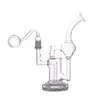 8 inç Süper Vortex Cam Bong Recycler Dab Petrol Rig 14mm Ortak Sigara Su Borular Ile Cam Yağ Burner Boru ve Banger Tırnak Ile Inline Filtre