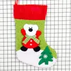 Santa Claus Elk Bear Print New Year Christmas Socks Candy Gift Bag Corduroy Mouth Medium xmas Tree Pendant Decoration