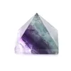 Naturlig fluorit Pyramid Quartz Healing Stone Reiki Crystal Tower Point Home Decor Crafts of Gem Stone Meditation Ornament252q