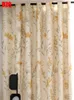 Curtain & Drapes Curtains For Living Dining Room Bedroom American Pastoral Style Color Matching Stitching Two-color Yellow