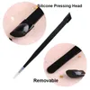 Nail Art Equipment Tweezers With Silicone Pressing Head For 3D Sticker Rhinestones Water Stainless Steel Nails Tool Prud22