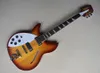 12 Strings Tobacco Sunburst Semi-hollow Electric Guitar with Rosewood Fretboard,Left Handed