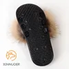 Fourrure pantoufles été en plein air loisirs affaires dames plat tongs naturel fourrure de renard luxueux moelleux mignon en peluche dames sandales K722