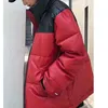 Moda pu couro jaquetas casaco de inverno grosso parkas quentes parkas negros casacos femininos zipper manga longa algodão senhoras jaqueta 211008