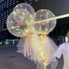 Şeffaf Bobo Topu LED Aydınlık Balon Gül Buketi Gül Sevgililer Günü Hediye Balon Doğum Günü Partisi Düğün Dekor Için 1465 V2