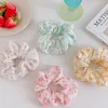 Koreaanse bloemen scrunchies zachte bloem print haar touw elastische haar rubberen band zoete haaraccessoires