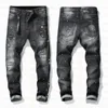 21SS Verkoop heren designer jeans noodlijdende gescheurde slanke fit motorfiets biker denim voor heren mode mans zwarte broek256y
