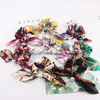 Bohemian Print Bowknot Elastic Hair Band för kvinnor Floror Floral Color Scrunchies Headband Hairs Slipsar Ponytailhållare med pärla