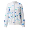 Kadın Ceketler Bayan Çiçek Baskılar Ceket Zip Up Standı Yaka Kısa Dış Giyim Hafif Rahat Palto Chaqueta Mujer Artı Boyutu Tops