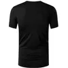 Jansyjczyka męska koszulka Tshirt koszula koszulka sportowa z krótkim rękawem Suche Fit działa Trening Fitness LSL297 Czarny US Rozmiar S-XXL H1203