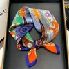 53*53 cm Vrouwen Kleine Zijden Sjaal Vierkante Print Wrap Foulard Femme Zakdoek Bandana Hals Haar Skinny Tie sjaals Sjaals