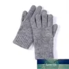 Female Winter Thin Touch Screen Driving Gloves Unisex Stripe Wool knit Elastic Warm Outdoor sports Fitness Cycling Mittens L19 Factory price expert design Quality