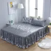 3pcs / Set Biancheria da letto 1 lenzuolo + 2 federa moda Autunno inverno biancheria da letto antiscivolo Gonna antiscivolo materasso a muro camera da letto f0008 210420