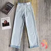 Jeans homme femme Ader Error haute qualité lavé blanc couture Double pantalon bord Denim pantalon surdimensionné Adererror