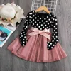 Baby Kids Autunno Inverno Abiti per ragazze Party Frock Lace Hollow Princess Bambini Abbigliamento scolastico Abbigliamento per bambini Abbigliamento per ragazza 6T Q0716